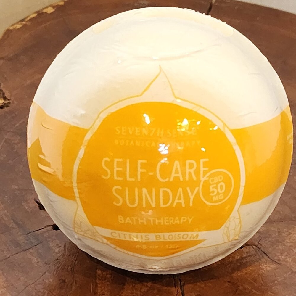 3Pk- Seven7h Sense Botanical Therapy Self-Care Sunday Bath Bomb in CitrusBlossom